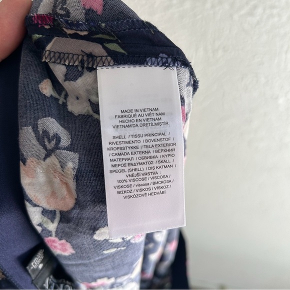 Lauren Ralph Lauren Floral Midi Skirt 6 Petite Navy Whimsigoth - Picture 6 of 6